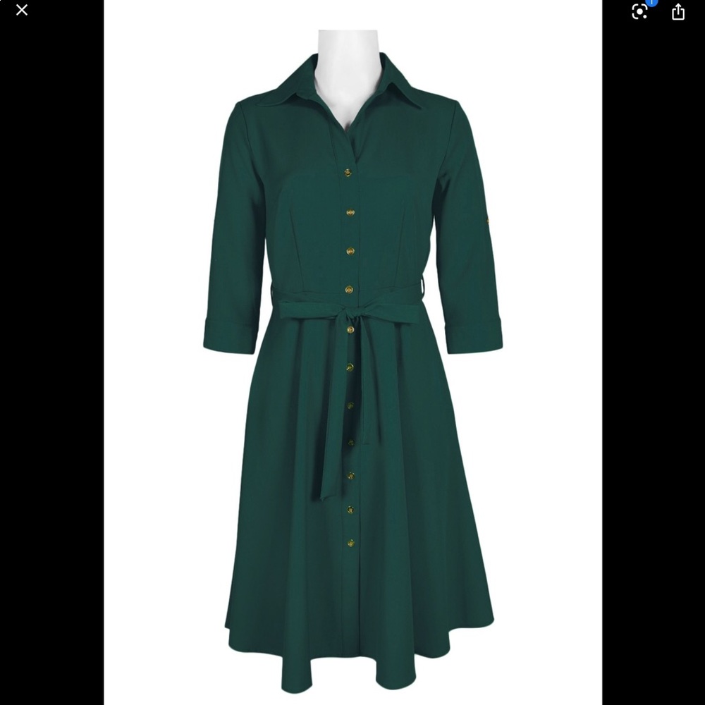 Slightly longer than skater style dress w/ pockets